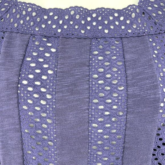 Madewell Navy Blue Eyelet Inset VIGNETTE Shirt Blouse NWT Women's top size XS - Picture 2 of 11